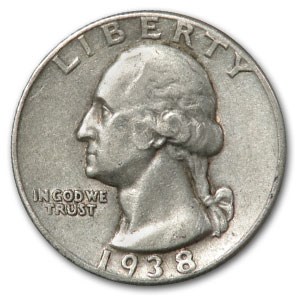 1938 Washington Quarter XF 1938 Washington Quarter XF